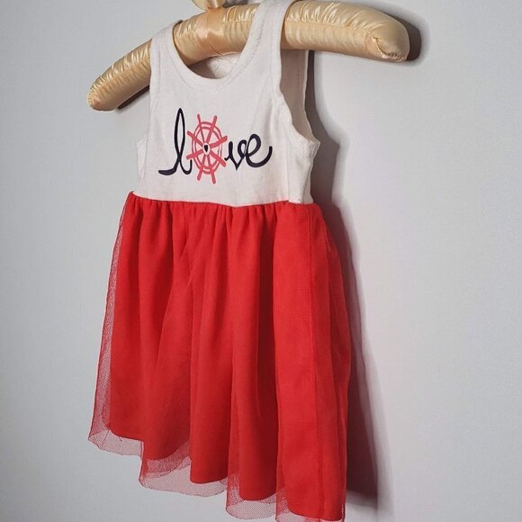 YOUNGLAND Bright Red Tutu Dress with Sailor Print 12 - 18 months - Picture 3 of 6